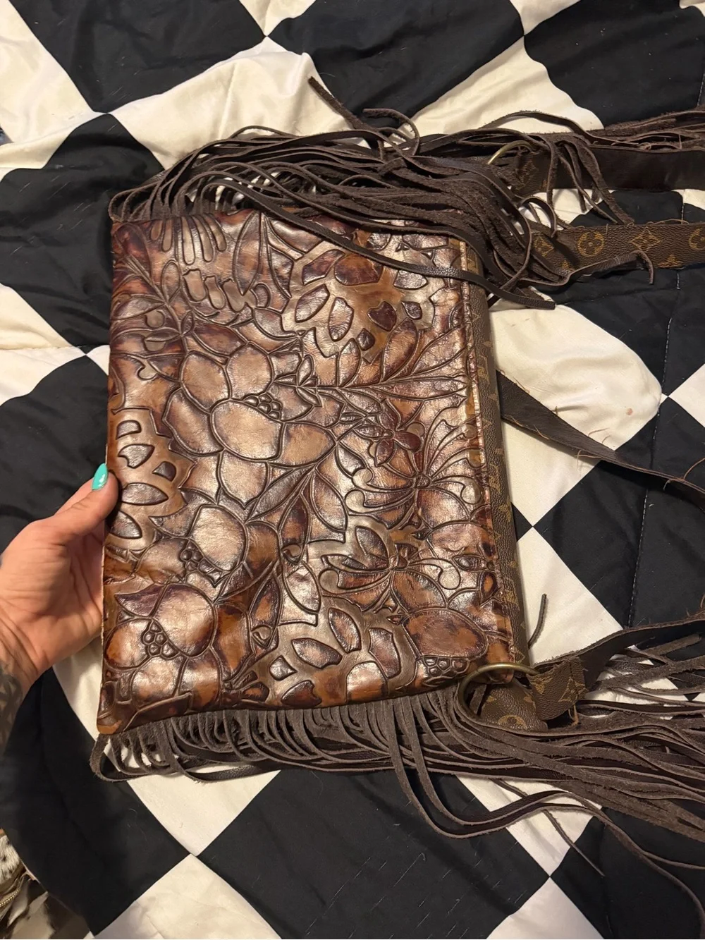 Louis Vuitton Brown Monogram Fringe Crossbody Bag